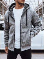 Pánská rozepínací zateplená mikina světle šedá Dstreet model 21970277 - FashionStreet
