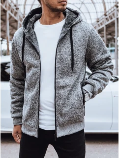Pánská rozepínací zateplená mikina světle šedá Dstreet model 21970277 - FashionStreet