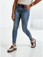 dámské džínové kalhoty s páskem v modré barvě Dstreet model 21981152 - FashionStreet