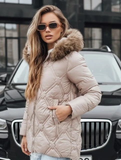 Dámská zimní bunda s kožešinou béžová Dstreet model 21994869 - FashionStreet