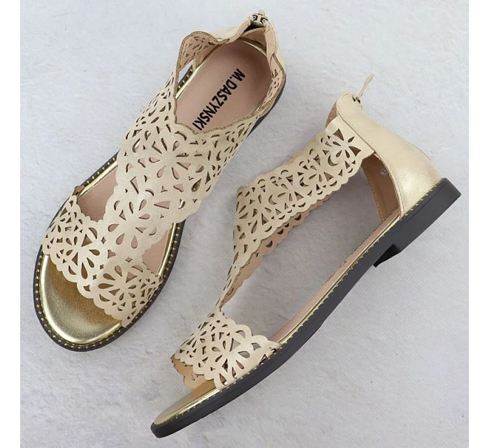 Dámské ažurové sandály zlaté M.Daszynski model 22051738 - M. Daszyński