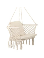ZÁVESNÉ SEDADLO HAMMOCK Čapí hniezdo 78x64CM ECRU