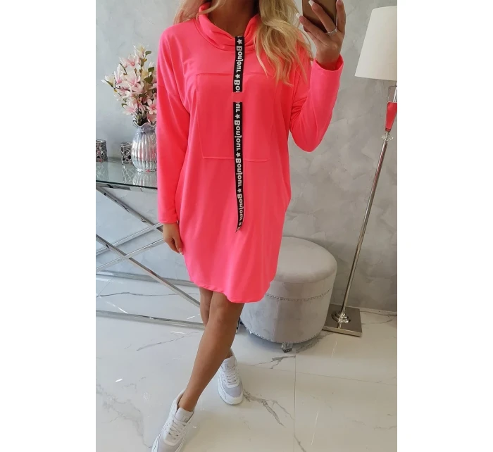 Šaty s kravatou ružové neónové Šaty s kravatou ružové neónové