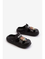 Klapki Dziecięce Piankowe Z Ozdobą Czarne Opleja