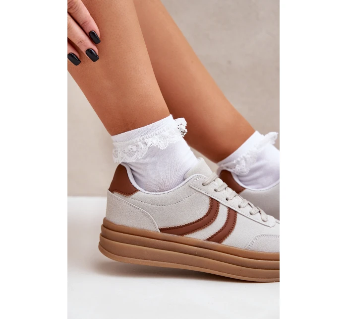 Stylové tenisky na platformě šedé model 21682892 - Boto