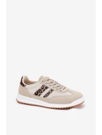Sneakersy Damskie Z Eko Zamszu Panterka Beżowe Marinils