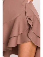 M850 Volánové mini šaty - mocca