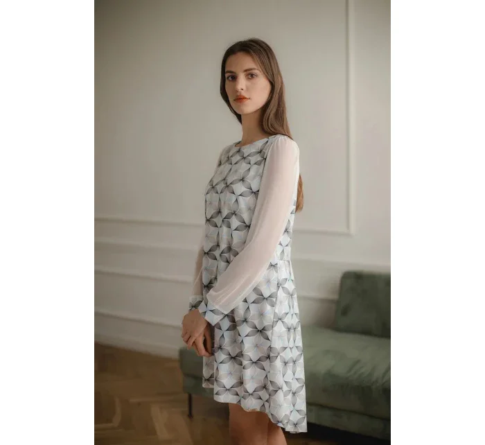 Dámske šaty L082 white/blue - Lenitif