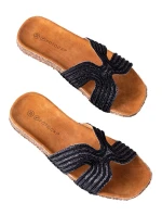 Štýlové nazúvaky čierne dámske bez podpätku Štýlové nazúvaky čierne dámske bez podpätku