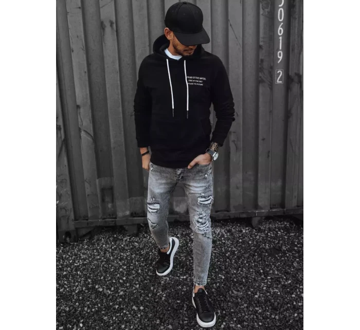 Pánska čierna mikina FashionStreet BX5463