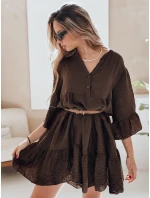 letní mušelínové šaty tmavě hnědé Dstreet model 21989665 - FashionStreet