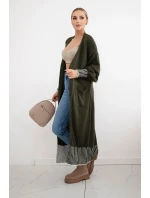 Kardigán s vreckami khaki