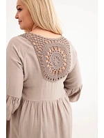 Dámske plus size viskózové šaty s čipkovaným lemom Fango
