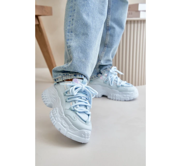 Sneakersy Damskie Na Masywnej Podeszwie Niebieskie Nevela