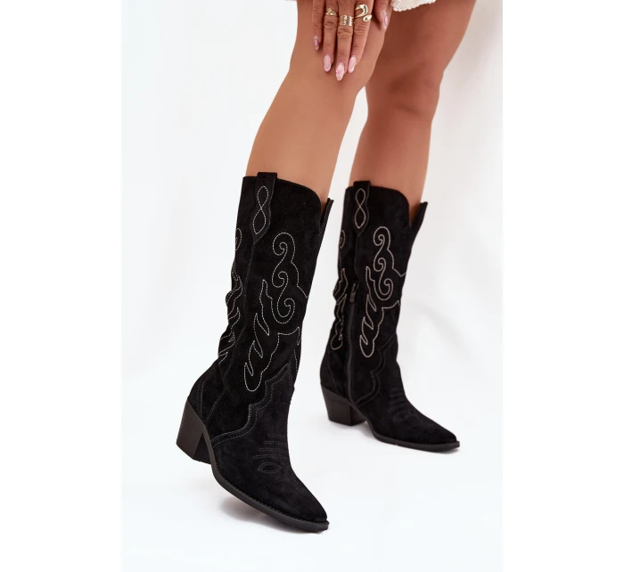 Velurové Dámské  Na Podpatku Černé model 21705036 - Zazoo