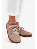 Dámské Kožené Tenisky Barefoot model 21705225 Béžové - Zazoo Dámské Kožené Tenisky Barefoot model 21705225 Béžové - Zazoo