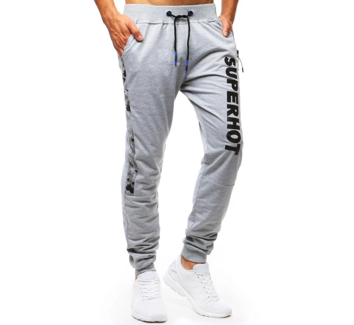 Pánské světle šedé teplákové kalhoty model 21964151 - Dstreet