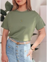 Dámské tričko tmavě zelené Dstreet model 21976418 - FashionStreet Dámské tričko tmavě zelené Dstreet model 21976418 - FashionStreet