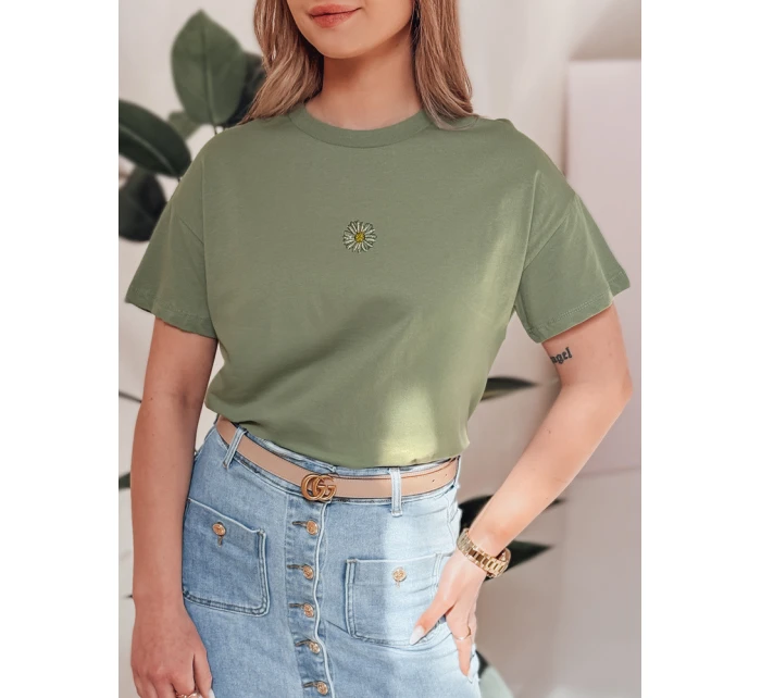 Dámské tričko tmavě zelené Dstreet model 21976418 - FashionStreet Dámské tričko tmavě zelené Dstreet model 21976418 - FashionStreet
