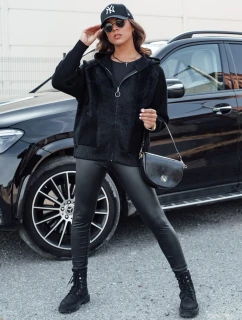Dámska krátka alpaková bunda KATHERINE s kapucňou čierna FashionStreet NY0672