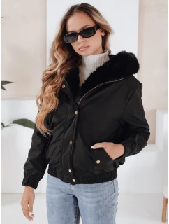 Dámská zimní bunda krátká s kožešinou černá Dstreet model 21991168 - FashionStreet