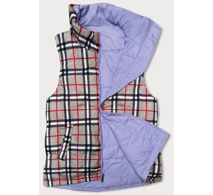 Oboustranná dámská vesta ve vřesové barvě model 18471320 - Miss TiTi Oboustranná dámská vesta ve vřesové barvě model 18471320 - Miss TiTi