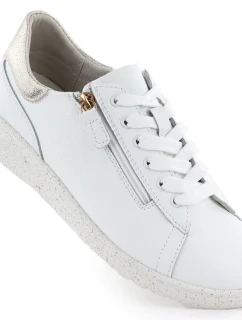 Dámske biele kožené poltopánky eVento 138