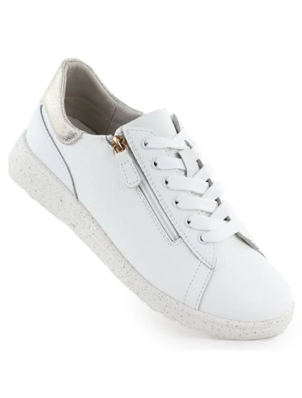 Dámske biele kožené poltopánky eVento 138