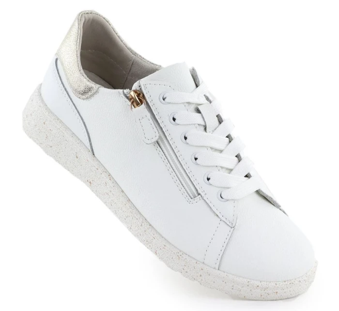 Dámske biele kožené poltopánky eVento 138