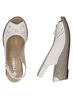 Rieker 624H1-60 dámske kožené sandále na platforme s mašľou