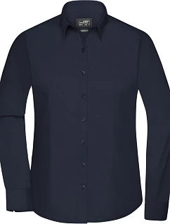 JN 677 Popelínová halenka s dlouhým rukávem model 22436651 navy - Daiber