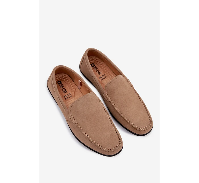 Pánské mokasíny z přírodního semiše Big Star Béžové