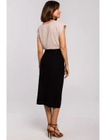 S206 Top s čipkovým výstrihom - béžový