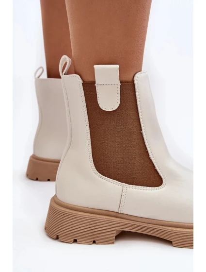 Dámské Chelsea kozačky na zip, White Ramhel