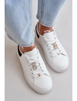 Nízke tenisky z eko kože s odznakmi bielo-čierne Cillione Nízke tenisky z eko kože s odznakmi bielo-čierne Cillione