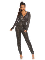 Sexy Party wrap look longsleeve jumpsuit