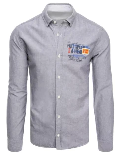 Pánska sivá košeľa FashionStreet DX2286