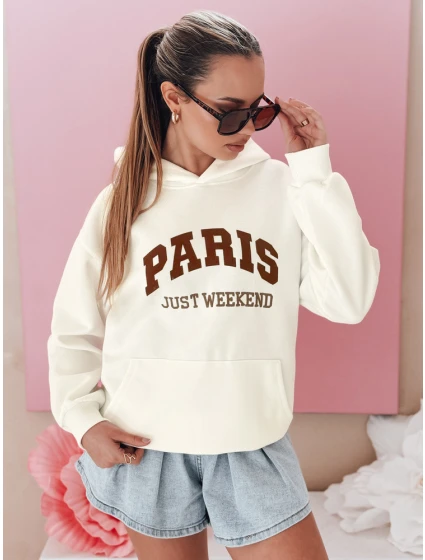 Dámska oversize mikina PARISSIA ecru FashionStreet BY1454
