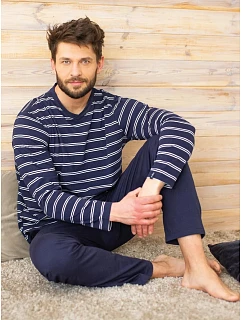 Pyžamo Key MNS 369 B26 s dlhými rukávmi, veľkosti M–2XL