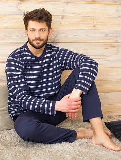 Pyžamo Key MNS 369 B26 s dlhými rukávmi, veľkosti M–2XL