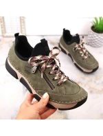 Pohodlné poltopánky Rieker W RKR610 green Pohodlné poltopánky Rieker W RKR610 green