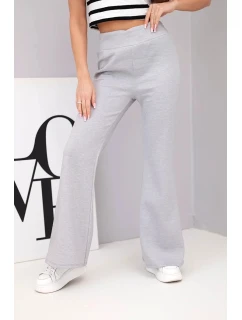 Dámske motýlie nohavice s rozšírenými nohavicami sivé