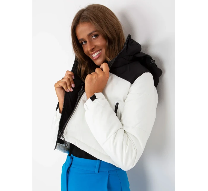 Dámska bunda NM KR D2 3825 68P biela a čierna