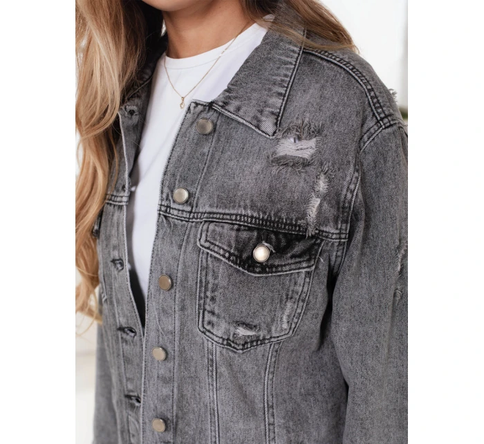 Dámská džínová bunda šedá Dstreet model 21991691 - FashionStreet Dámská džínová bunda šedá Dstreet model 21991691 - FashionStreet