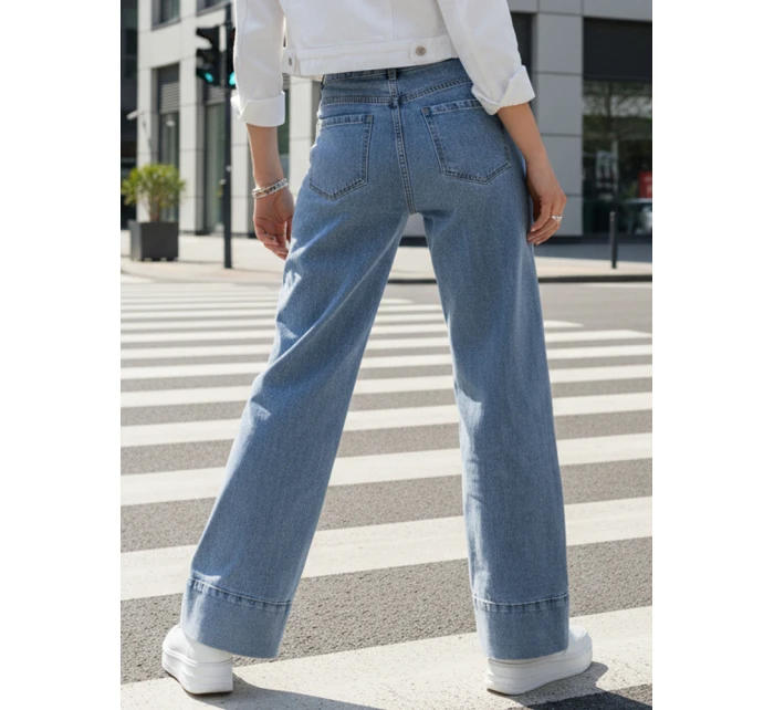 Dámske široké modré džínsy Dstreet UY2871 Dámske široké modré džínsy Dstreet UY2871
