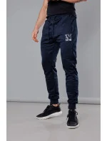Tmavě modré pánské teplákové kalhoty s potiskem model 18347905 - J.STYLE Tmavě modré pánské teplákové kalhoty s potiskem model 18347905 - J.STYLE