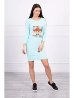 Šaty s mätovou potlačou Honey girl