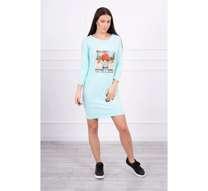Šaty s mätovou potlačou Honey girl