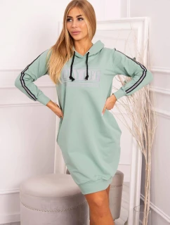 Šaty s model 21752976 potiskem tmavě mátové - K-Fashion