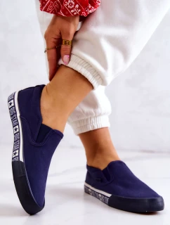 Damskie Tenisówki Slip-on Big Star HH274011 Granatowe